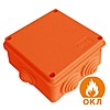 Огнестойкая кабельная линия (ОКЛ Экопласт) JBS100 Коробка огн. E60-E90, 100х100х55, без галогена, 6 вых., IP55, керамич.клемм., цвет оранж - 43007HF