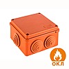 Коробка огн. E60-E90, о/п 100х100х55, без галогена, 6 вых., IP55, 4P, (1, 5-4 мм2), цвет оранж, JBS100, Экопласт - 43147HF