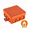 Коробка огн. E60-E90, о/п 85х85х38, без галогена, 12 вых., IP55, 6P, (0, 15-6, 0мм2), цвет оранж, JBL085, Экопласт - 43855HF