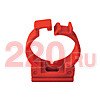 Держатель с защелкой для труб аспирационной системы D25мм, (50шт) АБС, цвет красный, Экопласт - 49625-50
