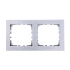Рамка 2-постовая (двойная) цвет серебристый металлик, FLAT, 153х82х10 мм - 844203-1