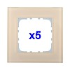 Рамка 5-постовая, натуральное стекло, цвет кремовый LK80, LK60 - 844517-1