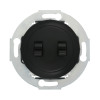 Переключатель 2-рычажковый, c двух мест (проходной выключатель, схема 6+6) 10 A, 250 B (черный) Vintage - 882408-1