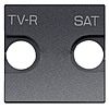 Накладка для TV-R-SAT розетки, 2-модульная, ABB Zenit, цвет антрацит - AB-N2250.1AN