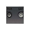 Розетка TV-R-SAT одиночная с накладкой, ABB Zenit, цвет антрацит - AB-N2251.3AN