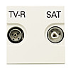 Розетка TV-R-SAT одиночная с накладкой, ABB Zenit, цвет альпийский белый - AB-N2251.3BL