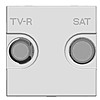 Розетка TV-R-SAT оконечная с накладкой, ABB Zenit, цвет альпийский белый - AB-N2251.7BL