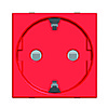 Розетка SCHUKO с заземлением для специальных сетей, со шторками, 16А / 250В, ABB Zenit, цвет красный - AB-N2288RJ