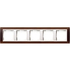 Рамка 5-ная матовый темно-коричневый центральная вставка белый, Gira System 55 EVENT - G021531
