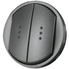 Клавиша двойная с 2-ной точечной индикацией выключателя (переключателя, кнопки) двухклавишного, графит, Legrand Celiane - LN-064911