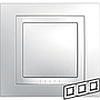 Рамка с декоративным элементом, тройная белый, Schneider Unica - SCMGU2.006.18