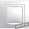Рамка с декоративным элементом, 4-ная белый, Schneider Unica - SCMGU2.008.18