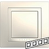 Рамка с декоративным элементом, 4-ная бежевый, Schneider Unica - SCMGU2.008.25