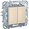Двухклавишный выключатель (сх.5) бежевый, механизмы Unica Schneider - SCMGU5.211.25ZD