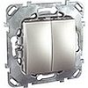Двухклавишный выключатель (сх.5) алюм, механизмы Unica Schneider - SCMGU5.211.30ZD