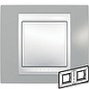 Рамка горизонтальная, двойная хамелеон серый/ белый, Unica Хамелеон - SCMGU6.004.865