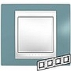Рамка горизонтальная, 4-ная хамелеон синий/ бежевый, Unica Хамелеон - SCMGU6.008.573