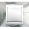 Рамка одинарная сереб бел вставка, Unica Хамелеон - SCMGU66.002.810
