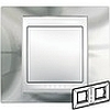 Рамка двойная сереб бел вставка, Unica Хамелеон - SCMGU66.004.810