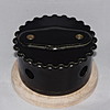Распаячная коробка керамическая, чёрная, светлая подложка, для наружной ретро-проводки. - Z24-69