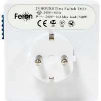 Розетка с таймером Feron TM32 суточная мощность 3500W/16A в каталоге электрики 220.ru, артикул 23203