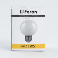 Лампа светодиодная Feron LB-371 Шар E27 3W 230V 2700K матовый в каталоге электрики 220.ru, артикул 25903