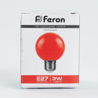 Лампа светодиодная Feron LB-371 Шар E27 3W 230V красный в каталоге электрики 220.ru, артикул 25905