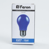 Лампа светодиодная Feron LB-375 E27 3W 230V синий в каталоге электрики 220.ru, артикул 25923