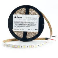 Светодиодная LED лента Feron LS607, 60SMD(5050)/m 14.4W/m 12V IP65 5m 6500К в каталоге электрики 220.ru, артикул 27652