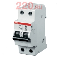 Автоматический выключатель 2-полюсной SH202L C6 STOSH202L_C6, ABB в каталоге электрики 220.ru, артикул 2CDS242001R0064