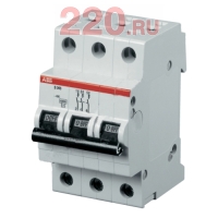 Автоматический выключатель 3-полюсной SH203L C10 STOSH203L_C10, ABB в каталоге электрики 220.ru, артикул 2CDS243001R0104