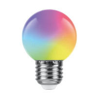 Лампа светодиодная Feron LB-371 Шар матовый E27 3W 230V RGB плавная сменая цвета в каталоге электрики 220.ru, артикул 38115