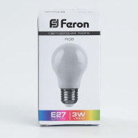 Лампа светодиодная Feron LB-375 E27 3W матовый 230V RGB плавная сменая цвета в каталоге электрики 220.ru, артикул 38118