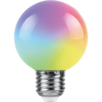 Лампа светодиодная Feron LB-371 Шар матовый E27 3W 230V RGB быстрая смена цвета в каталоге электрики 220.ru, артикул 38127