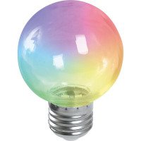 Лампа светодиодная Feron LB-371 Шар прозрачный E27 3W 230V RGB плавная смена цвета в каталоге электрики 220.ru, артикул 38133
