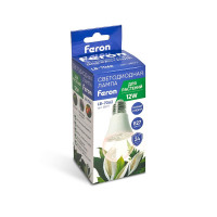 Лампа светодиодная для растений А60 Feron LB-7062 E27 12W 175-265V полный спектр в каталоге электрики 220.ru, артикул 38277