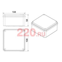 Коробка разветвительная без сальников 100х100х55, IP56, BJB/JBS100, цвет серый, Экопласт в каталоге электрики 220.ru, артикул 44057