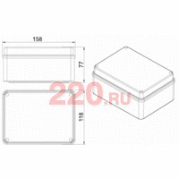 Коробка разветвительная без сальников 150х110х70, 10 вых., IP56 BJB150, цвет серый, Экопласт в каталоге электрики 220.ru, артикул 44059