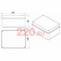 Коробка разветвительная без сальников 190х140х70, 10 вых., IP56 BJB190, цвет серый, Экопласт в каталоге электрики 220.ru, артикул 44060