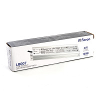 Трансформатор электронный для светодиодной ленты 100W 24V IP67 (драйвер), LB007 в каталоге электрики 220.ru, артикул 48059