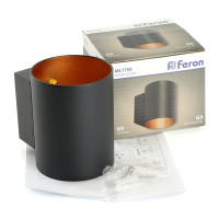 Светильник настенный Feron ML1750 Glow G9,15W, 230V чёрный + золото IP20 в каталоге электрики 220.ru, артикул 48433