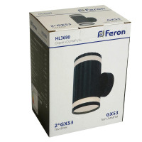 Светильник  настенный Feron HL3690 OLYMPUS 12W, 230V, 2*GX53, чёрный IP20 в каталоге электрики 220.ru, артикул 48680