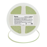 Светодиодная COB лента Feron LS630, 400SMD(2110)/ 7Вт/м 12V 5000*3*1.8мм синий, IP20 в каталоге электрики 220.ru, артикул 48953