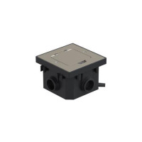 Люк в пол на 1 поста (45х45мм), с суппортом и коробкой, цвет сталь IP44 (1шт), LUK/1AL, Экопласт в каталоге электрики 220.ru, артикул 70034