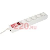 SPG-B-15-WHITE Сетевой фильтр 5.0 м 5 розеток белый в каталоге электрики 220.ru, артикул 813204-552