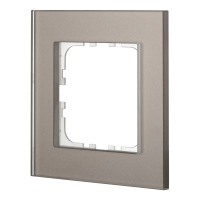 Рамка 1-постовая, натуральное стекло, цвет серо-коричневый LK80, LK60 в каталоге электрики 220.ru, артикул 844119-1