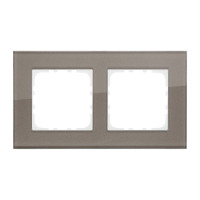Рамка 2-постовая, натуральное стекло, цвет серо-коричневый LK80, LK60 в каталоге электрики 220.ru, артикул 844219-1