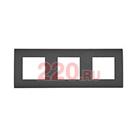 Рамка 3-постовая (черный бархат) LK45 для розеток и выключателей, 222х80х6 мм в каталоге электрики 220.ru, артикул 854308