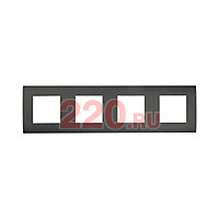 Рамка 4-постовая (черный бархат) LK45 для розеток и выключателей, 295х80х6 мм в каталоге электрики 220.ru, артикул 854408