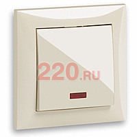 Выключатель одноклавишный, c подсветкой (схема 1L) 16 A, 250 B (бежевый) LK60 в каталоге электрики 220.ru, артикул 860201-1